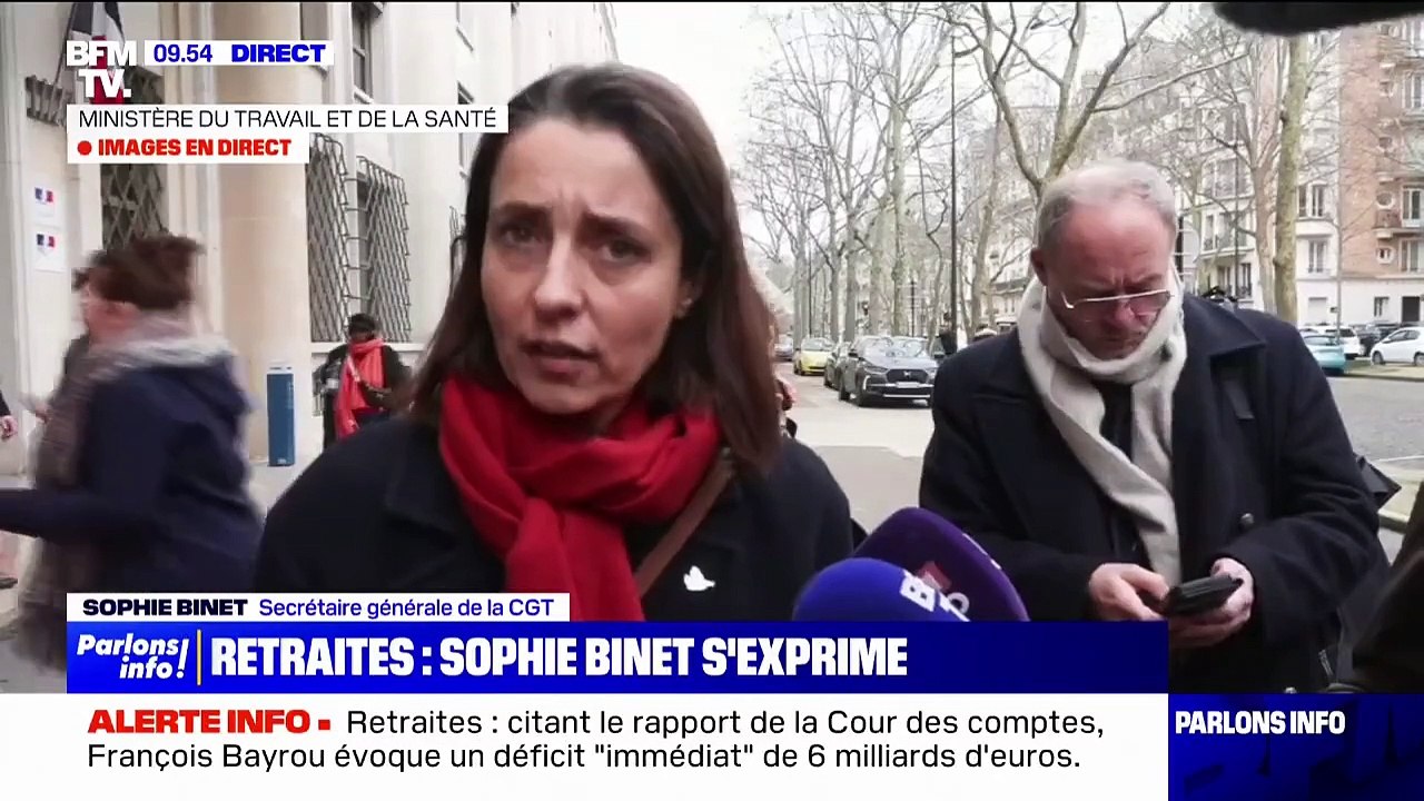 Retraites: "Nous ne sommes pas là pour parler de capitalisation et donner notre argent à la finance", assure la secrétaire générale de la CGT Sophie Binet