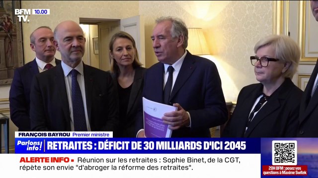 Retraites: François Bayrou qualifie le rapport de la Cour des comptes de vérité établie, la plus indiscutable possible