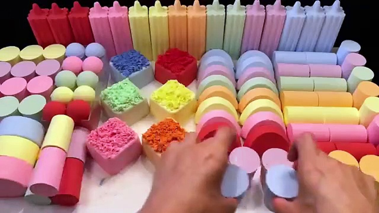 ASMR RAINBOW baking Soda Crushing sounds Very Satisfying