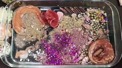 MixingROSEGOLD Eyeshadow and Makeup,parts,glitter Into Slime!Satisfying Slime Vi