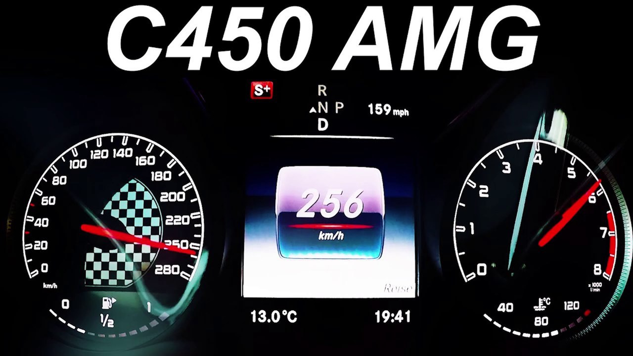Mercedes C450 AMG Acceleration 0-255 Onboard V6 Biturbo Sound POV W205 C43 AMG