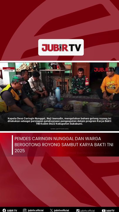 Pemdes Caringin Nunggal dan Warga Bergotong Royong Sambut Karya Bakti TNI 2025