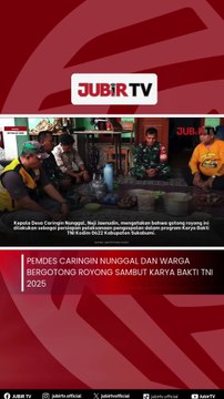 Pemdes Caringin Nunggal dan Warga Bergotong Royong Sambut Karya Bakti TNI 2025