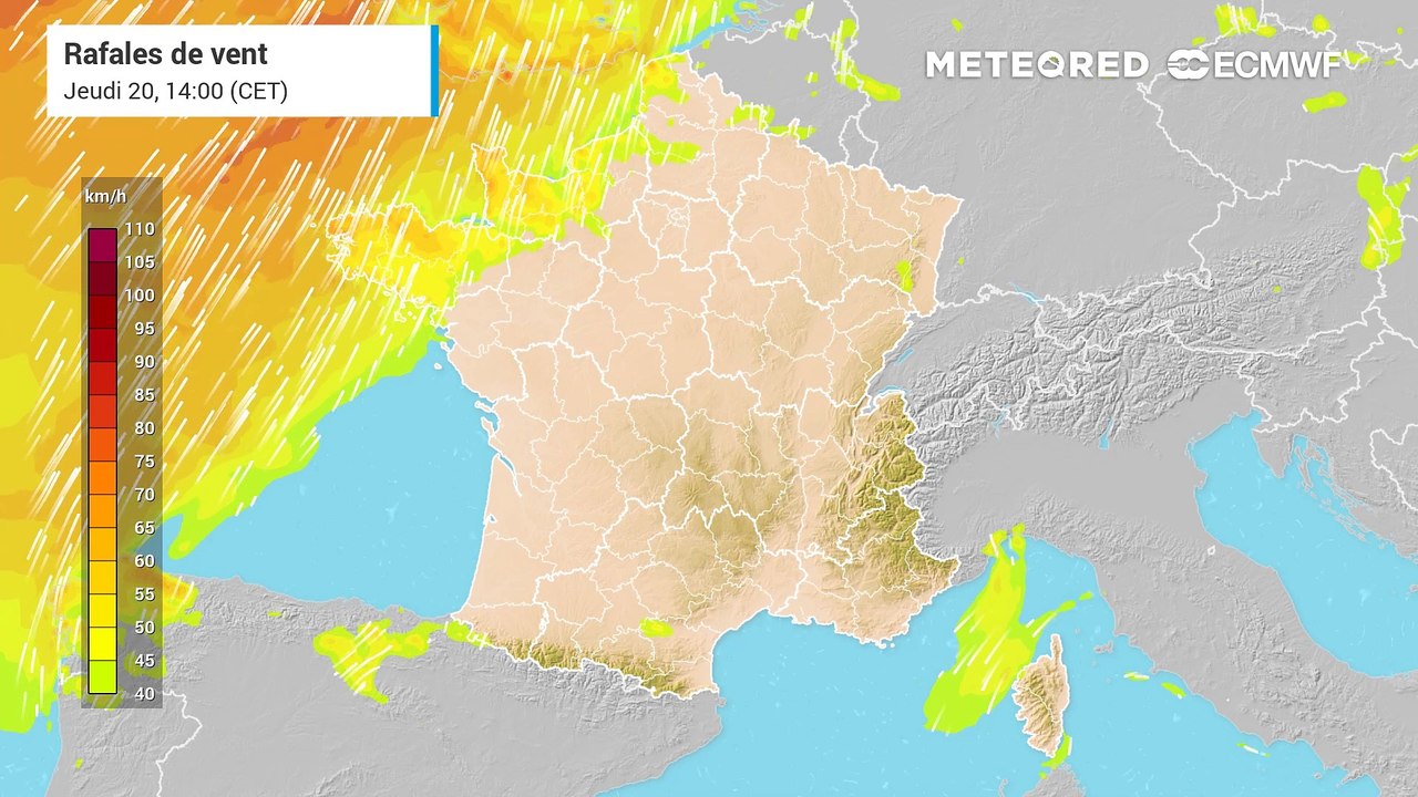 Rafales de vent en France