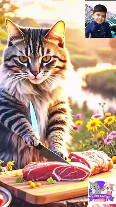 cat cooking food#shorts #dailymotion shorts#