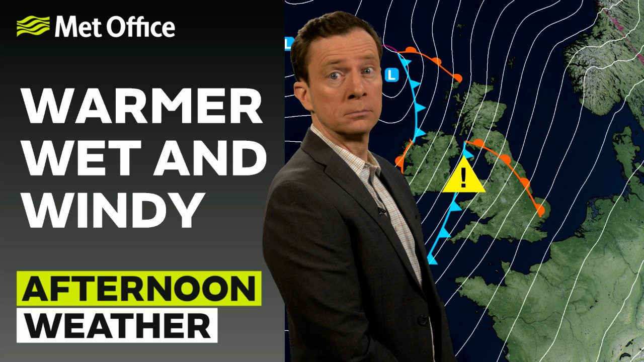 Met Office Afternoon Weather Forecast 20/02/25 – Windy and wet afternoon for many