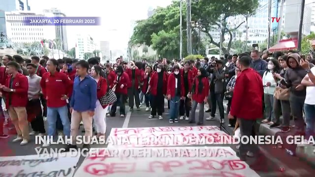 Demo Indonesia Gelap, Mahasiswa Padati Patung Kuda Tolak Efisiensi Anggaran Pendidikan