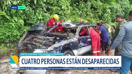 Cuatro personas continúan desaparecidas, solo se localizó a un niño sin vida y el vehículo con el que cayeron al río