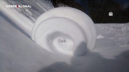 Doğada nadiren oluşuyor, kar yağınca Amasya'da ortaya çıktı!