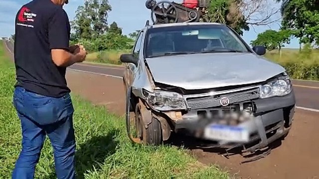 Colisão traseira é registrada na BR-277, em Santa Tereza do Oeste