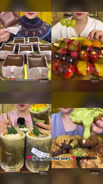 #119 Desserts Mukbang ASMR | Chocolate iceberg lava, tanghulu / candied fruits #cakes #desserts