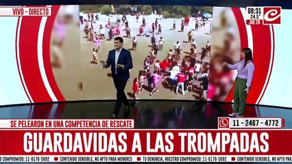 Ecándalo: guardavidas a las trompadas en una competencia de rescate