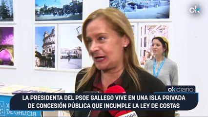 La presidenta del PSOE gallego vive en una isla privada de concesión pública que incumple la Ley de Costas