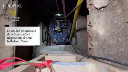 La Unidad de Subsuelo de la Guardia Civil inspecciona el túnel hallado en Ceuta