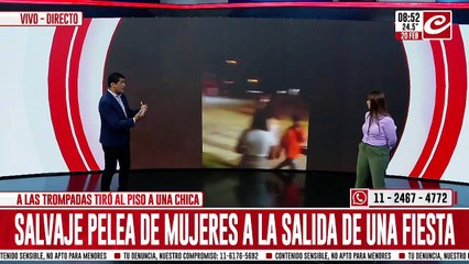 Salvaje pelea de mujeres a la salida de una fiesta