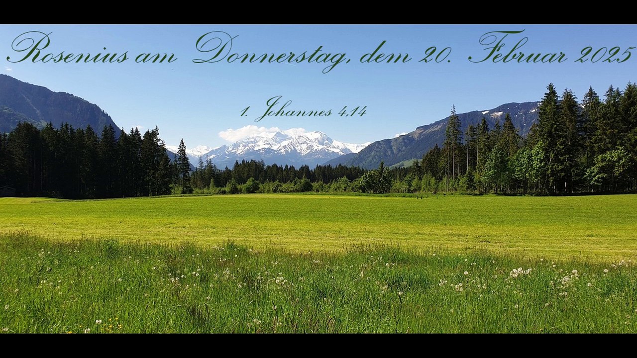 Rosenius am Donnerstag, dem 20. Februar 2025, zu 1. Johannes 4,14