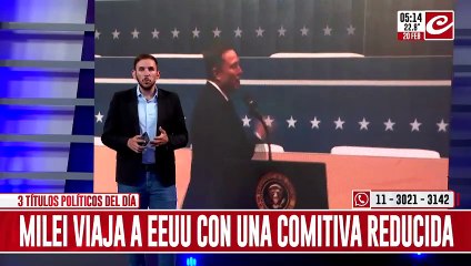 Milei viaja a EEUU con una comitiva reducida
