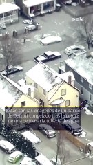 Una tubería rota sumerge en hielo un barrio de Detroit