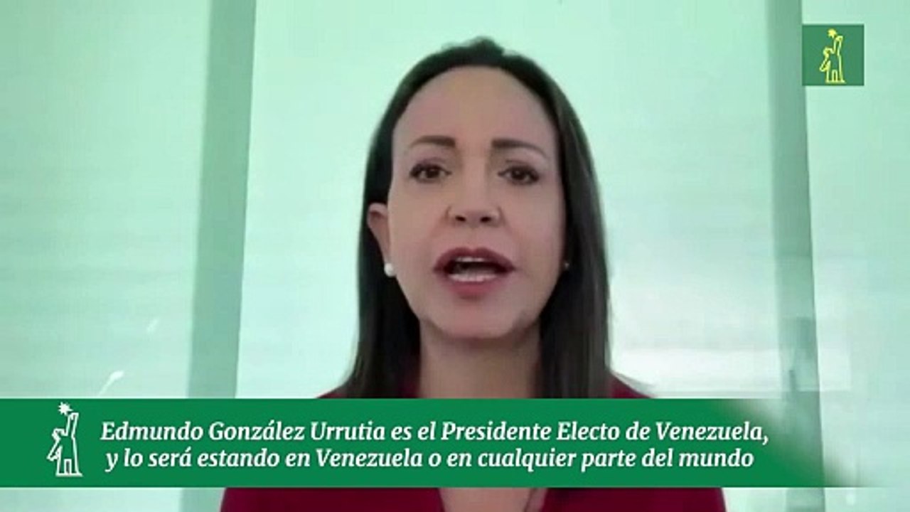 María Corina: "Edmundo González Urrutia es el Presidente Electo de Venezuela, y lo será estando en Venezuela o en cualquier parte del mundo"