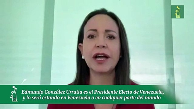 María Corina: Edmundo González Urrutia es el Presidente Electo de Venezuela, y lo será estando en Venezuela o en cualquier parte del mundo