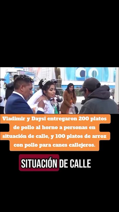 Vladimir y Daysi entregaron 200 platos de pollo al horno a personas en situación de calle, y 100 platos de arroz con pollo para canes callejeros.