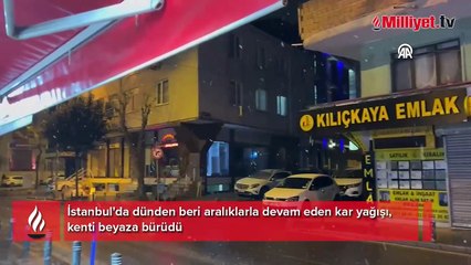 İstanbul'da kar yağışı aralıklarla sürüyor