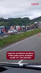 Casal de servidores de Barra Velha foi vítima de engavetamento