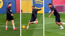 Barcelona: Lamine Yamal, Lewandowski y Raphinha demuestran su puntería durante el entrenamiento