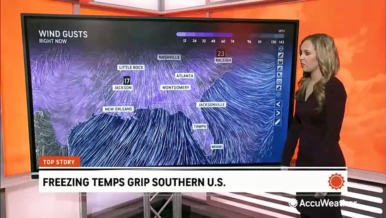 Freezing temperatures grip the Southeast