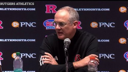 Rutgers Coach Steve Pikiell reacts to season opening win