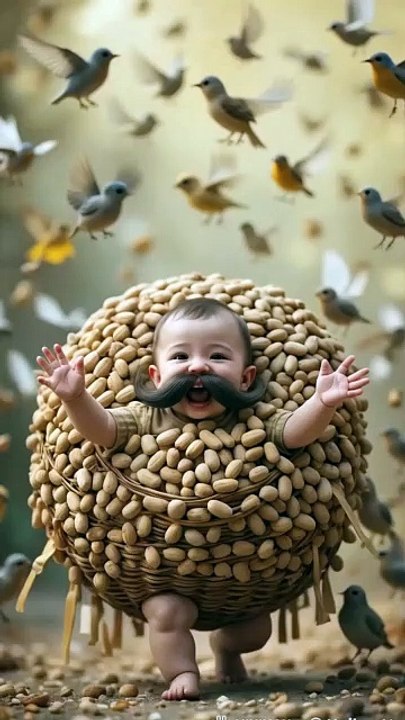 Peanut Parade Chubby Baby with Comedic Mustache