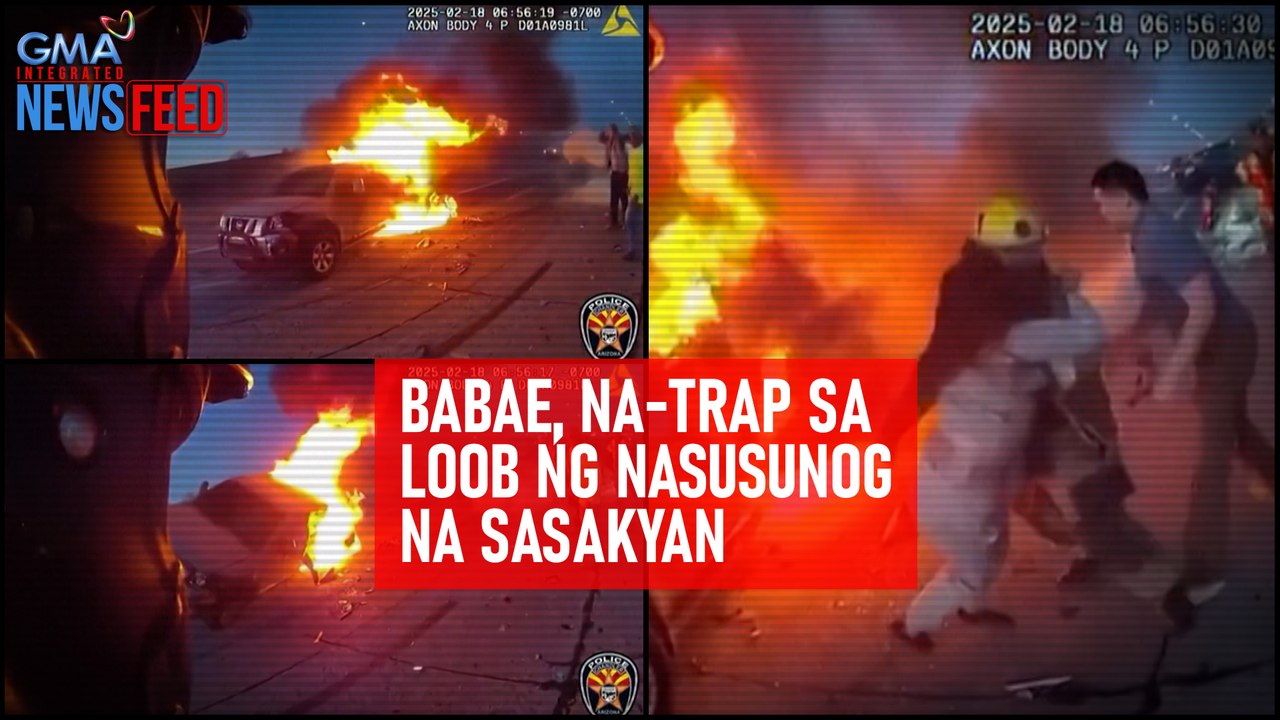 Babae, na-trap sa loob ng nasusunog na sasakyan | GMA Integrated Newsfeed