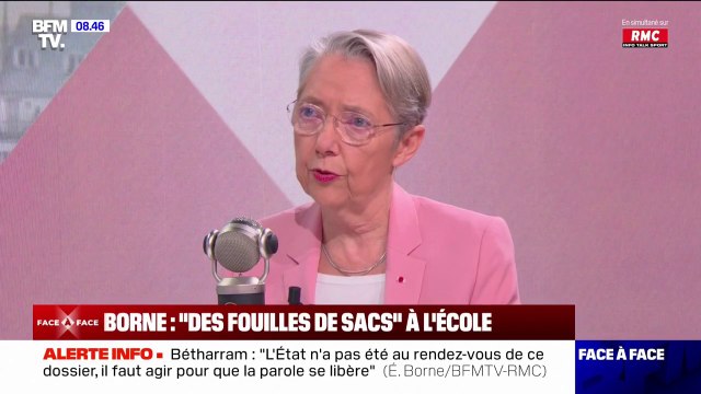 Armes blanches chez les jeunes: Élisabeth Borne souhaite pouvoir organiser des fouilles de sacs (…) avec les forces de l'ordre , à l'entrée des établissements
