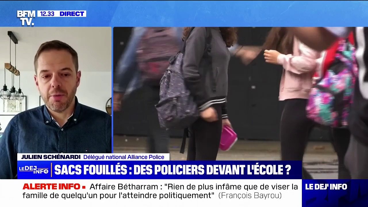 Sacs fouillés devant les écoles: "Ça impliquerait des effectifs supplémentaires", assure le délégué national Alliance Police