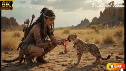The smart baby Cheetah went looking for a native girl to rescue the injured mother Cheetah