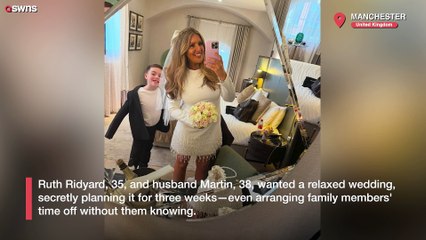 British couple surprise guests - announcing wedding on the day with 12am WhatsApp invite