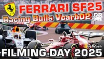 Filming day Ferrari SF25 + Filming day Racing Bulls Vcarb02 2025