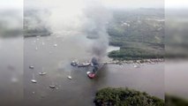Incendio en embarcación en la Bahía de Luperón