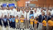 Raquel Peña inaugura escuela en Villa González