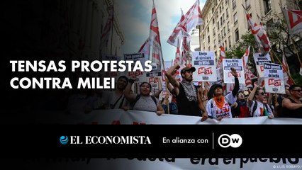 Tensas protestas contra Milei 