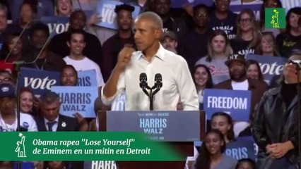Obama rapea "Lose Yourself" de Eminem en un mitin en Detroit