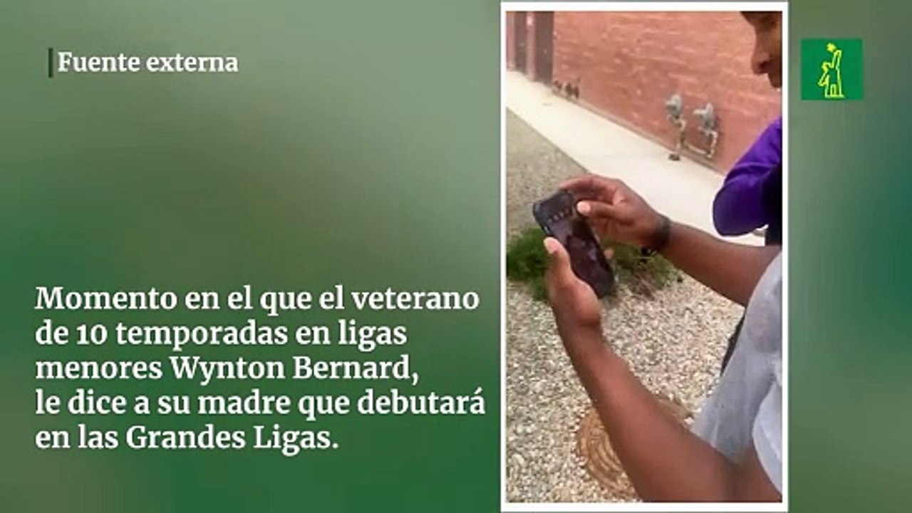El momento en el que el veterano de 10 temporadas en ligas menores Wynton Bernard, le dice a su madre que debutará en las Grandes Ligas