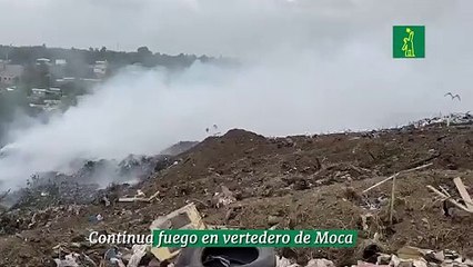 Continua el fuego en vertedero de Moca