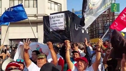 Miles marchan en calles de Lima contra presidente peruano Castillo