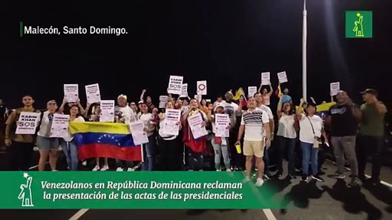 Venezolanos en República Dominicana reclaman la presentación de las actas de las presidenciales
