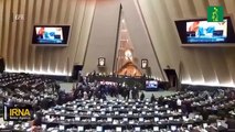 Parlamentarios iraníes en Teherán gritan 