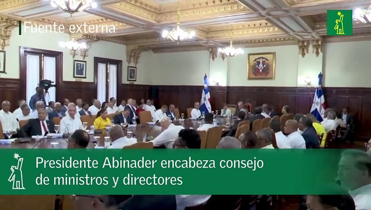 Presidente Abinader encabeza consejo de ministros y directores - Vídeo ...