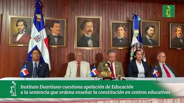 Instituto Duartiano cuestiona apelación de Educación a la sentencia que ordena enseñar la constitución en centros educativos