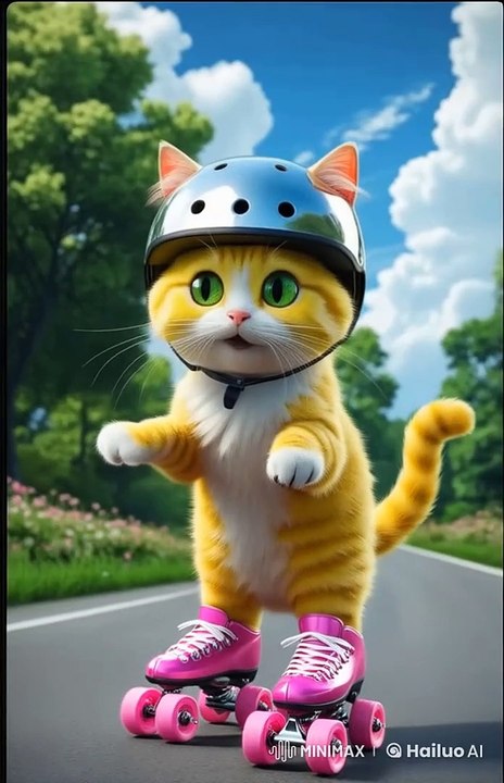 The cat is very happy