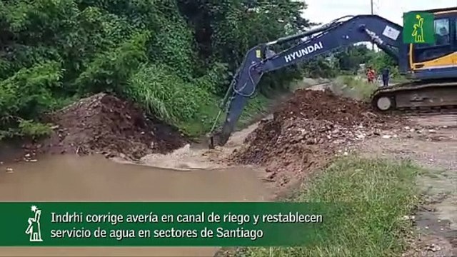 Indrhi corrige avería en canal de riego y restablecen servicio de agua en sectores de Santiago